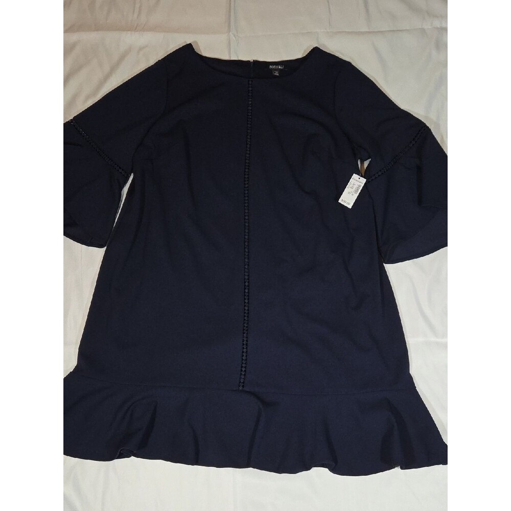 NWT Roz & Ali Navy Blue Midi Dress Size 22W